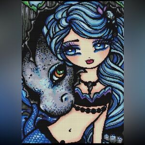 Sasha & Jet diamond painting kit by Hannah Lynn.